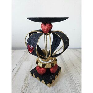 katherine's collection Valentine's AS IS candle holder crown Royal glitter Gold